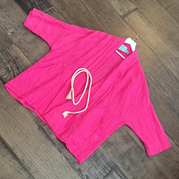 NWOT ZOE MARBELLA 100% LINEN JACKET WITH POCKET SIZE OS - Picture 11 of 17